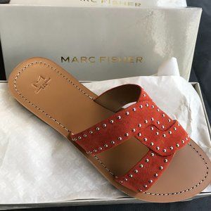 MARC FISHER LTD Ramie Medium Red Suede slide NIB